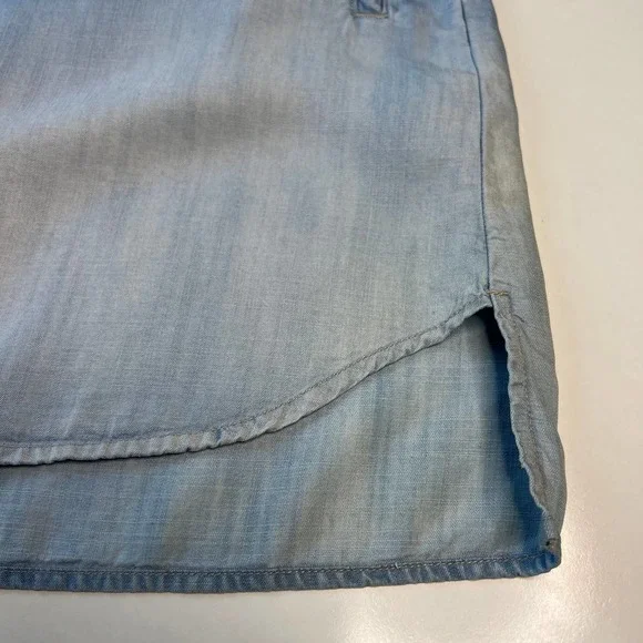 Cloth and Stone Blue Shirt Midi Dress Chambray Denim 3/4 Sleeves Collared Size M - Picture 13 of 14